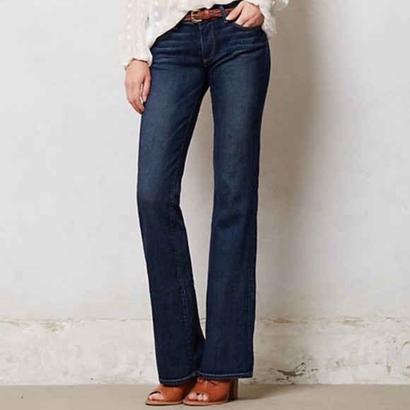 PAIGE Denim - PAIGE Bootcut Dark Blue Wash Jeans.